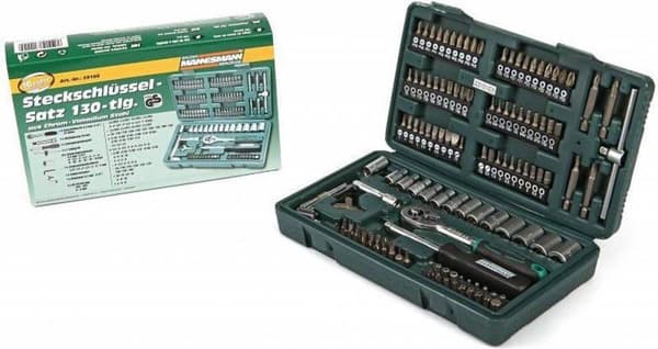 Mannesmann Socket box - 130 delar - Recording 1/4 - Plastfodral