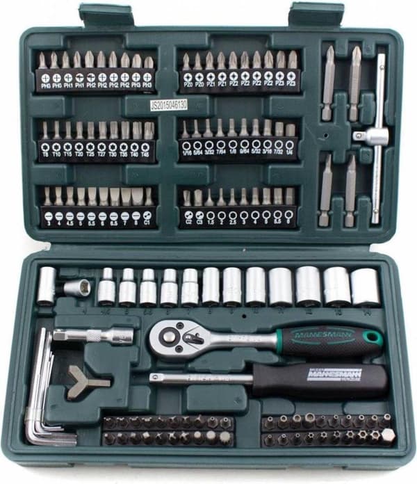 Mannesmann Socket box - 130 delar - Recording 1/4 - Plastfodral