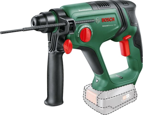 Bosch UniversalHammer 18V Borehammer - Inkl. adapter - Uden 18V batteri og oplader