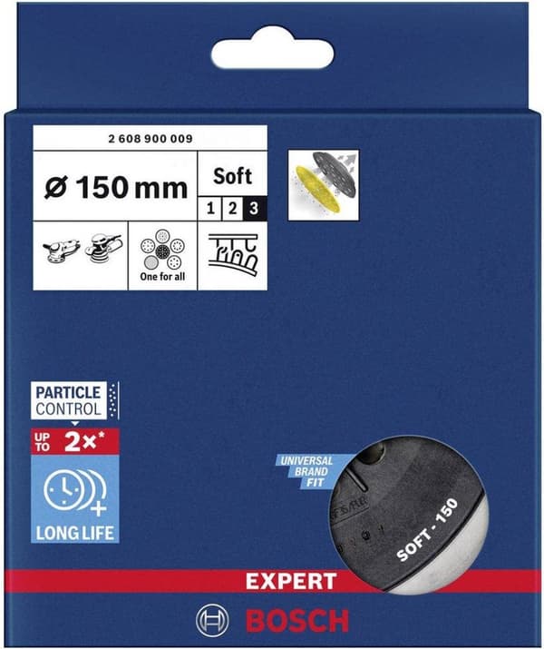 Bosch Accessories 2608900009 EXPERT monireikäinen tukityyny Boschille, 150 mm, pehmeä Halkaisija 150 mm