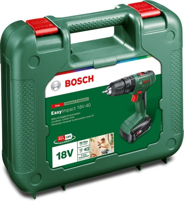 Bosch EasyImpact 18V-40 Akku slagboremaskine - Med 18 V batteri og oplader