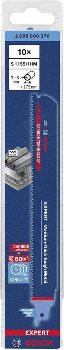 Bosch Tilbehør 2608900376 EKSPERT "medium-tyk Tough Metal" S 1155 HHM savklinge, 10 stk Savklinge længde 225 mm 10 stk.