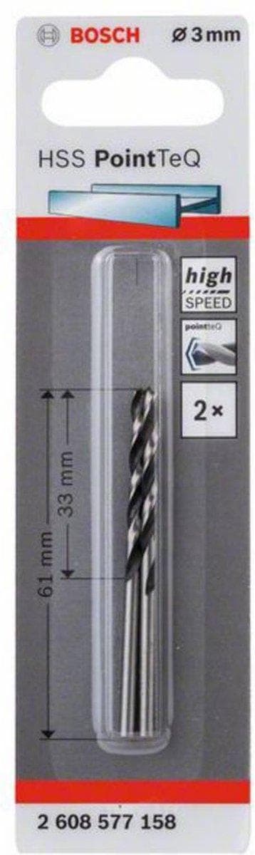 Bosch 2608577158 HSS PointTeQ spiralbor - 3 x 33 mm (2 stk)