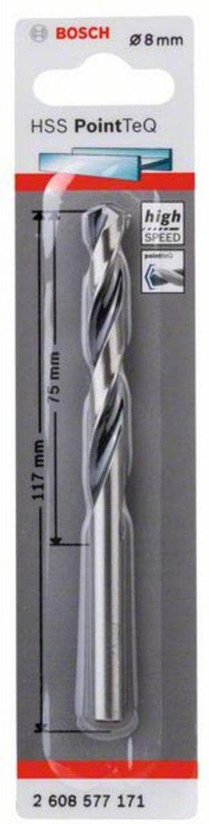 Bosch Tilbehør 2608577171 HSS Metalspiralbor 8 mm Total længde 117 mm DIN 338 Cylinderskaft 1 stk.