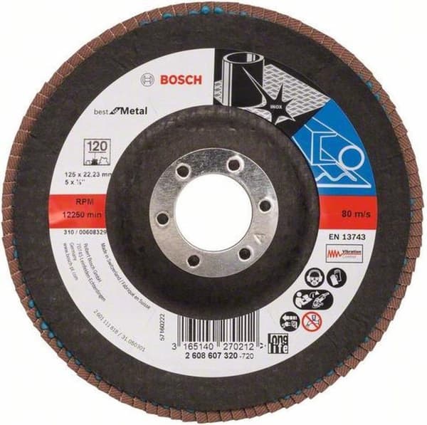 Bosch Flap Disc 125 mm, 22,23 mm, 120