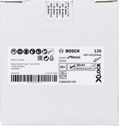 Bosch Expert til Metal R444 - Polerskive - til metal - 125 mm - X-LOCK - rund - korn: 120