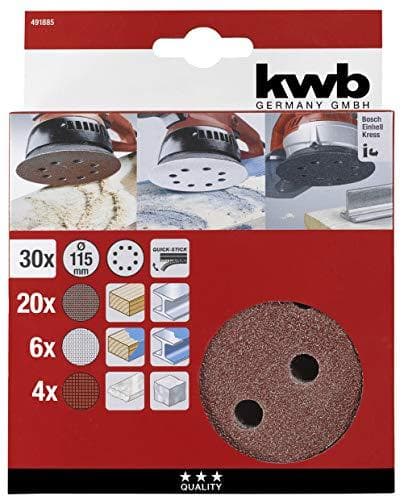 kwb 491885 delta sandpaper set (Ø) 115 mm 30 pieces (491885)