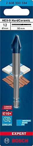 Bosch Expert HEX-9 HardCeramic - boremaskine - til bløde fliser, hårde fliser - 12 mm - længde: 90 mm