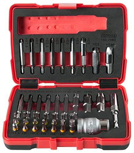 KS TOOLS Werkzeuge-Maschinen GmbH 1/4" + 10 mm Torx and Allen screw extractor set, 34 pcs (150.7060)