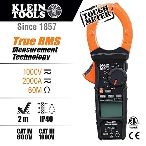 Klein Tools CL900 kädessä pidettävä yleismittari digitaalinen CAT III 1000 V, CAT IV 600 V Näyttö (määrä): 6000 (CL900)