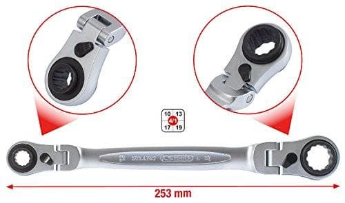 KS TOOLS 10,20 cm (4") 1 GEARplus vendbar dobbeltringnøgle, 10x13-17x19 mm (503.4745)