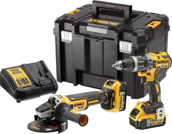 DeWalt DCK2080P2T akkusarja | DCD796 akkuporakone + DCG405 akkukulmahiomakone | 18v 5.0Ah Li-ion