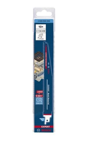 Bosch Tillbehör 2608900393 EXPERT “Multi Material” S 1156 XHM fram- och återgående sågblad, 10 stycken Sågbladslängd 225 mm 10 st.