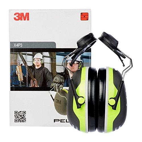 3M Peltor X4 hörselkåpor X4P3E, hjälmfäste - SNR 32 dB, grön-svart