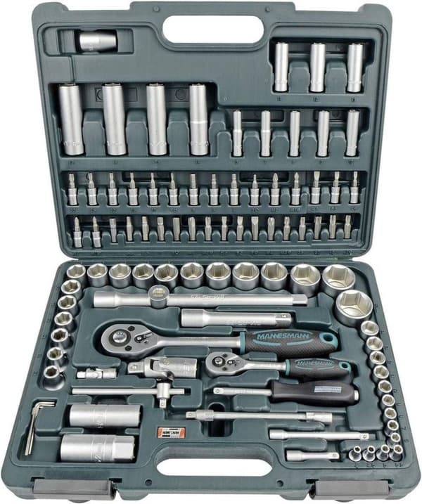 Brüder Mannesmann topnøglekasse 6,3 mm (1/4") og 12,5 mm (1/2") 94 stk. (M98410)