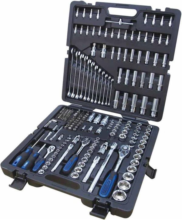 KS TOOLS 1/4" + 3/8" + 1/2" CHROMEplus hylsnyckelsats, 216 st. (918.0216)