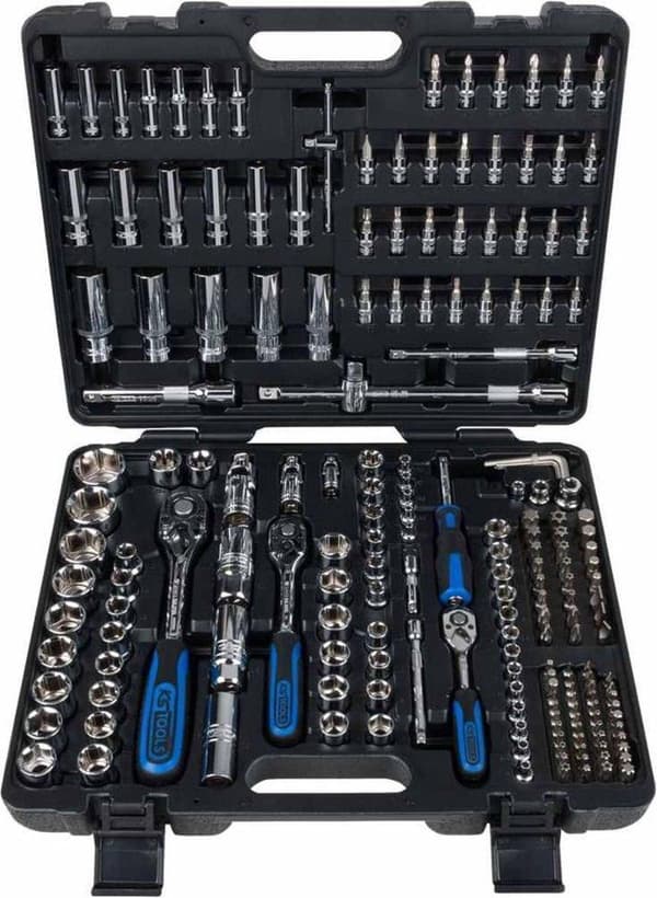 KS TOOLS 1/4" + 3/8" + 1/2" CHROMEplus topnøglesæt, 195 stk. (918.0795)
