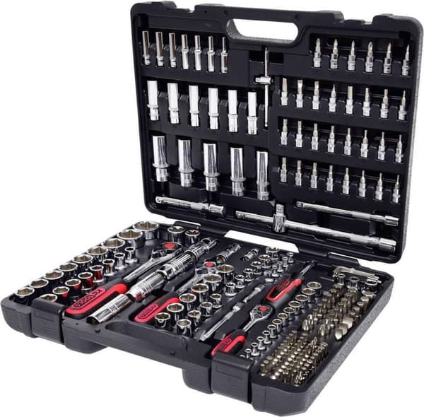 KS TOOLS 1/4" + 3/8" + 1/2" CHROMEplus topnøglesæt, 195 stk. (918.0795)