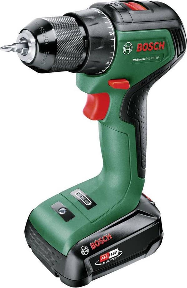 Bosch UniversalDrill 18V-60 - borr-/skruvmejsel - sladdlös - 2 hastigheter - chucknyckel 13 mm - 60 N m - 18 V