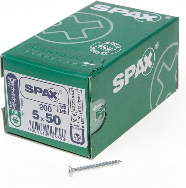 200 stk - Cimco spånpladeskrue 5x50mm undersænket 19 3054 / 148242 (193054)