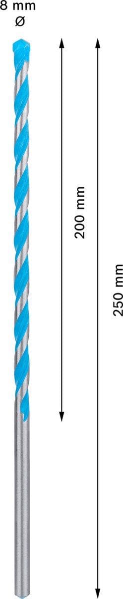 Bosch Expert CYL-9 MultiConstruction - boremaskine - til beton, plast, stål, blødt træ, bløde fliser - 8 mm - cylindrisk - længde: 250 mm