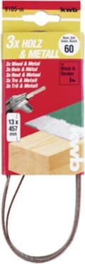 Miniatyrbillede 3 af 6: kwb 910510 slibebåndssæt, korn 100 (L x B) 457 mm x 13 mm, 3 stk (910510)