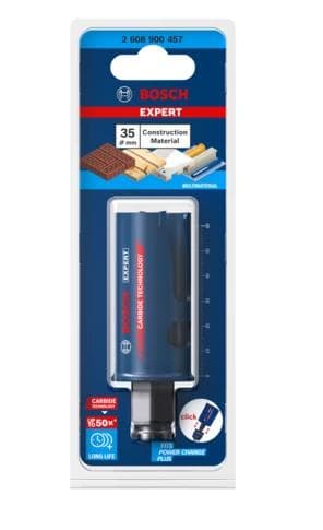 Bosch Expert Construction Material - hulsav - til mursten, spånplader, nåletræ, glasfiberforstærket plast, bløde fliser - 35 mm