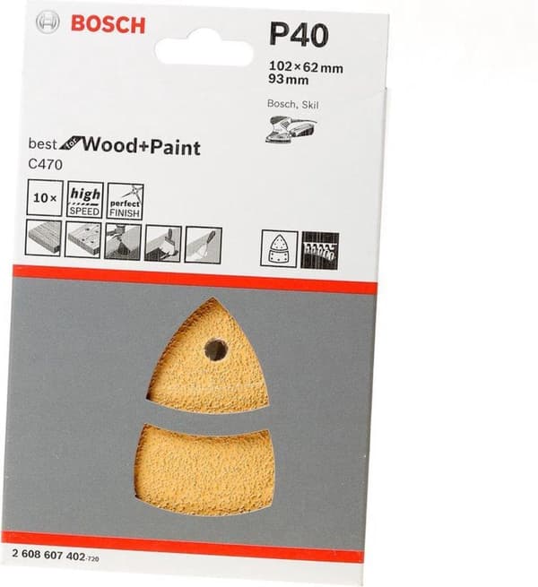 Bosch Accessories EXPERT C470 2608900886 orbitaalihiomapaperi rei'itetty raenumero 40 (P x L) 102 mm x 93 mm 10 kpl (2608900886)