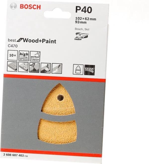 Bosch Accessories EXPERT C470 2608900886 orbitaalihiomapaperi rei'itetty raenumero 40 (P x L) 102 mm x 93 mm 10 kpl (2608900886)