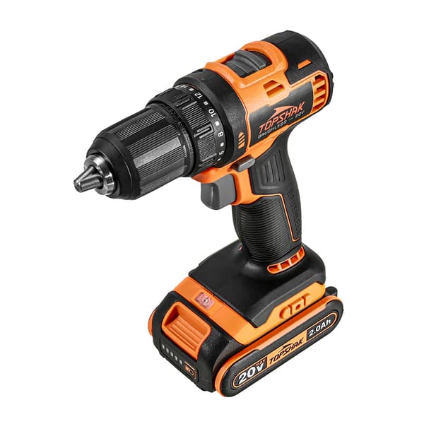 TS-ED4 20V 13mm harjaton sähköpora 45N.m vääntömomentti 0-1650 RPM säädettävä nopeus 1 kpl akku ja 43 kpl Lisätarvikkeet