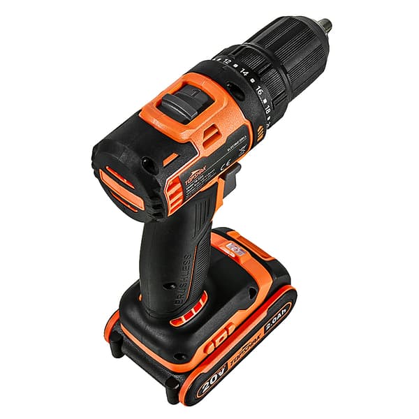 TS-ED4 20V 13mm harjaton sähköpora 45N.m vääntömomentti 0-1650 RPM säädettävä nopeus 1 kpl akku ja 43 kpl Lisätarvikkeet