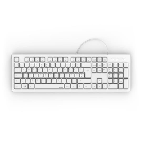 Hama KC-200 näppäimistö USB QWERTZ German White