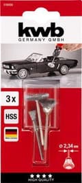 Miniatyrbillede 2 af 4: kwb stålbørstesæt, 3 stk, HSS ståltråd, krympet 518000 3 stk. (518000)