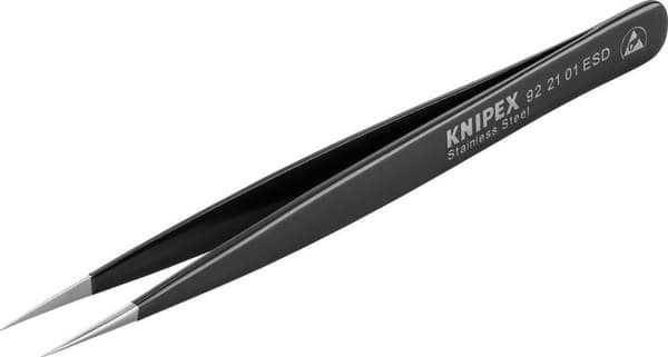 Knipex 92 21 01 ESD ESD pincett 1 st spetsig, fin, extra tunn 128 mm (92 21 01 ESD)
