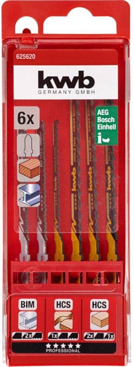 kwb 625620 sticksågsbladssats, HCS, 6 stycken, 6 stycken (625620)