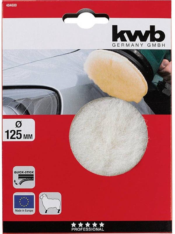 kwb QUICK-STICK polerhætte, selvklæbende, lammeskind 484600 (484600)