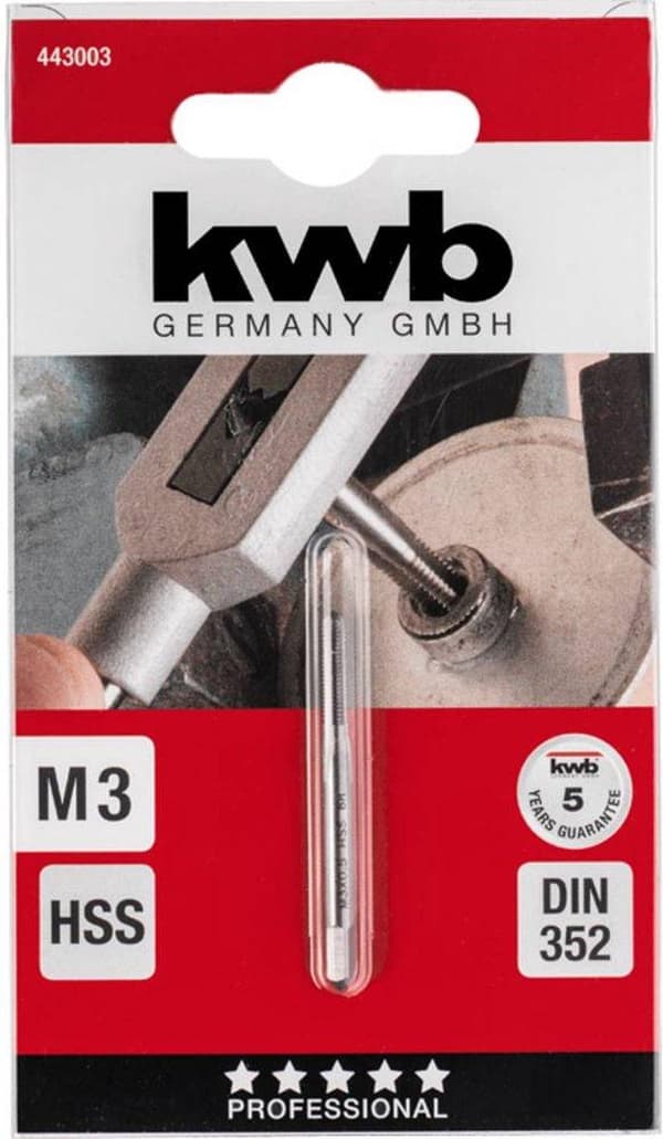 kwb 443003 skärkran 1 st M3 0,5 DIN 352 HSS 1 st (443003)