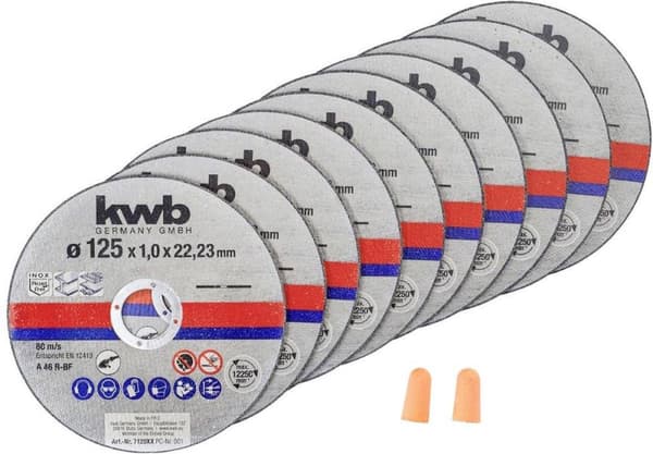 kwb 712022 skæreskivesæt 10 stk 125 mm 22,23 mm 10 stk (712022)