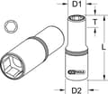 Miniatyrbillede 3 af 3: KS TOOLS Werkzeuge-Maschinen GmbH 1/2" sekskantfatning, lang, 36 mm (917.5391)