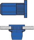 Miniatyrbillede 2 af 3: GESIPA blindnittemøtrik stål M6 9x15,5 mm dxl f.0,25-3,5 mm GESIPA kuppelhoved (6420273)