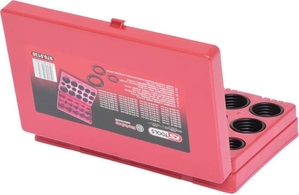 KS TOOLS valikoima O-renkaita, sisällä Ø 3-50mm/R01-R32, 419 kpl. (970.0130)