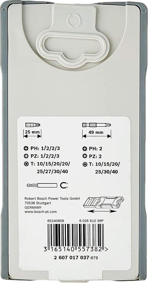 Bosch - Skruetrækkersæt - 25 dele - T10, T15, T20, T25, T30, T40, PH2, PZ2 - Længde: 25mm, 49mm
