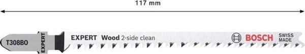 Bosch tillbehör 2608901712 EXPERT "WOOD 2-SIDE CLEAN" T308 BO-BLADEN 2 stuk(s)