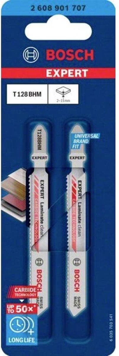 Bosch tilbehør 2608901707 EKSPERT "LAMINATE CLEAN" T 128 BHM BLADEN 2 stk.