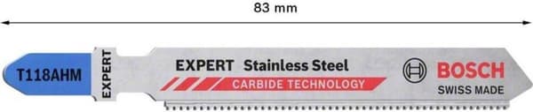 Bosch-tarvikkeet 2608901709 EXPERT "RUOSTUMATON TERÄS" T 118 AHM BLADEN 2 kpl