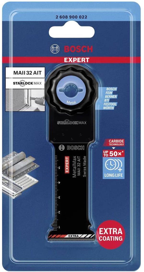 Bosch 2608900022 EXPERT StarlockMax CoatedCarbide invalzaagblad MAIZ 32 AIT Carbide, Metall 32 x 70 mm 1