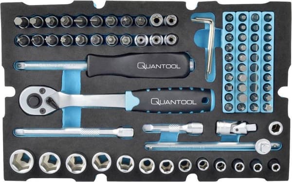 Brüder Mannesmann QUANTOOL hylsnyckelset 1/4 (6,3 mm) 85 delar Q25002 (Q25002)