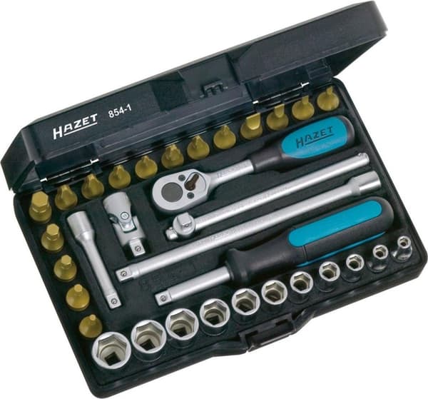 Hazet hylsnyckelsats (sexkant), invändig fyrkant 6,3 mm (1/4") 854-1 (854-1)