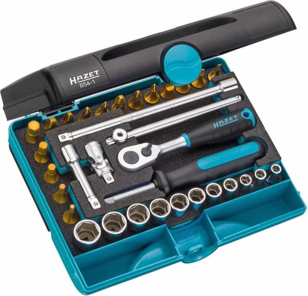 Hazet hylsnyckelsats (sexkant), invändig fyrkant 6,3 mm (1/4") 854-1 (854-1)