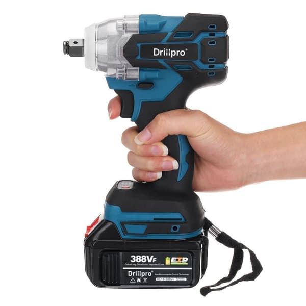 520Nm 1/2" akku slagnøgle med 2 batterier og oplader, passer til 18V Makita batteri